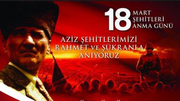 İlçe Milli Eğitim Müdürümüz Mehmet AZAK´ın 18 Mart Çanakkale Zaferi ve Şehitleri Anma Günü Mesajı